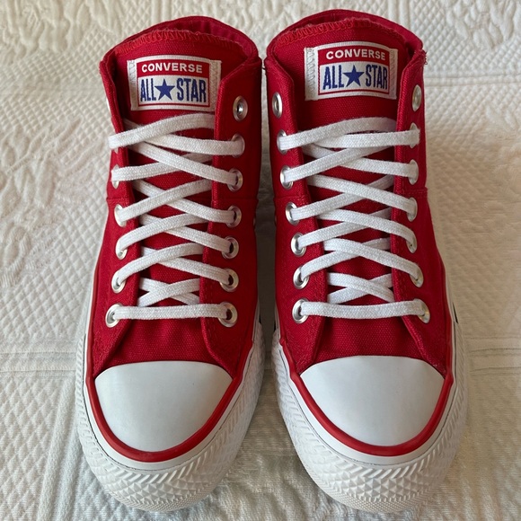 ❤️Converse❤️Chuck Taylor All Star Madison Mid-Top Sneakers Red White Valentines - Picture 3 of 11